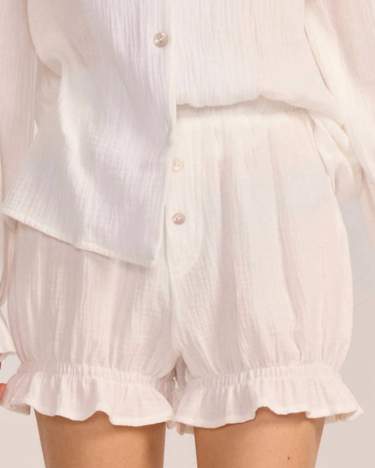 Belle D'Amour - Cotton Gauze Button Down Shorts