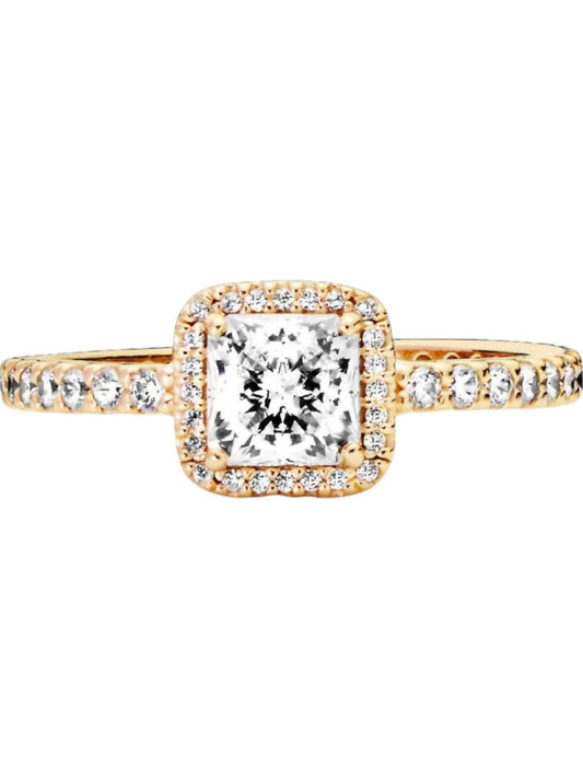 Pandora - Women's Square Ring With Clear Cubic Zirconia