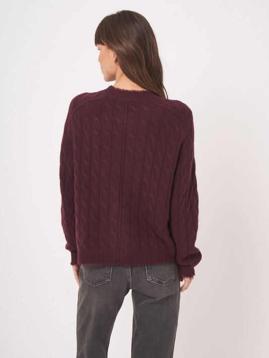 Repeat Cashmere - Organic Cashmere Cable Knit With Fringes Cardigan