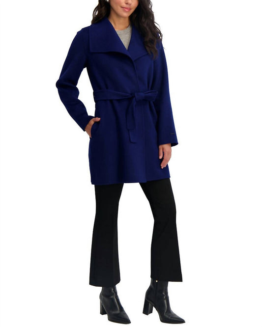 Tahari - Women's Double Face Wool-blend Belted Coat