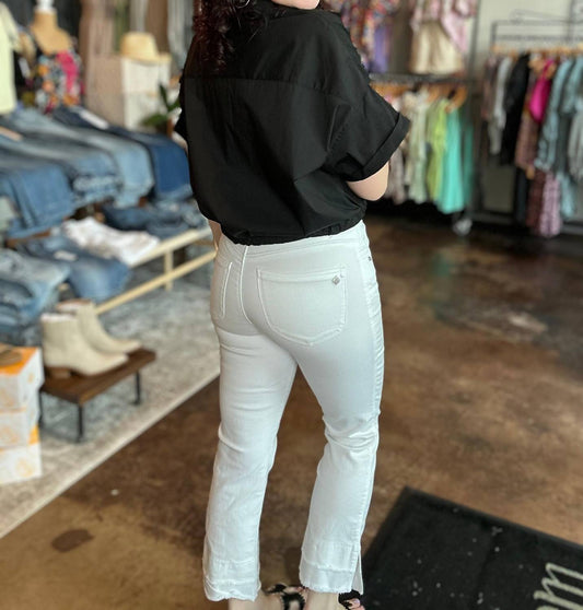 Democracy - Slimming Kick Flare Jeans With Double Layer Fray Hem