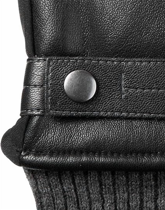 Isotoner - Men's Faux Leather Sleek Heat Winter Gloves