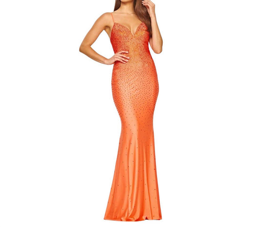 Faviana - V-Neck With Rhinestone Prom Dress