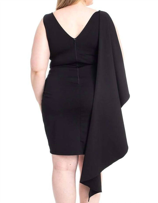 Symphony - Back Shoulder Cape Mini Dress - Plus