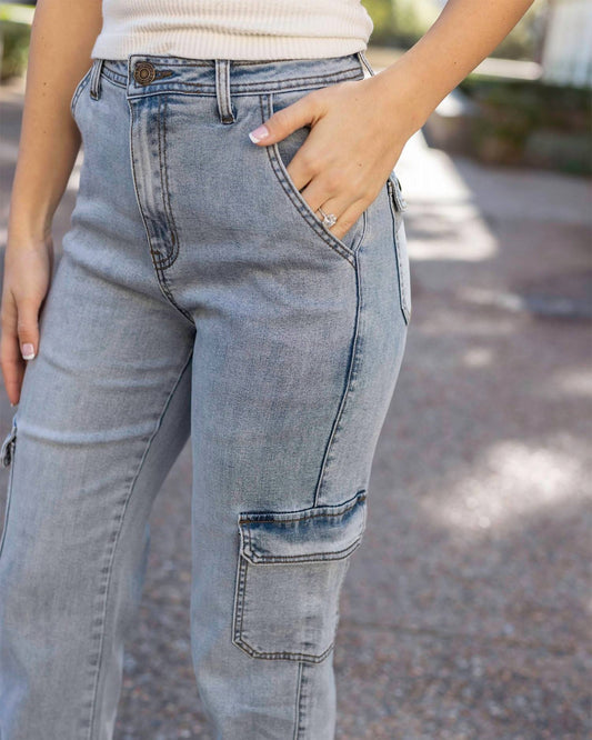 Grace And Lace - Aged Soft Wash Cargo Jeans