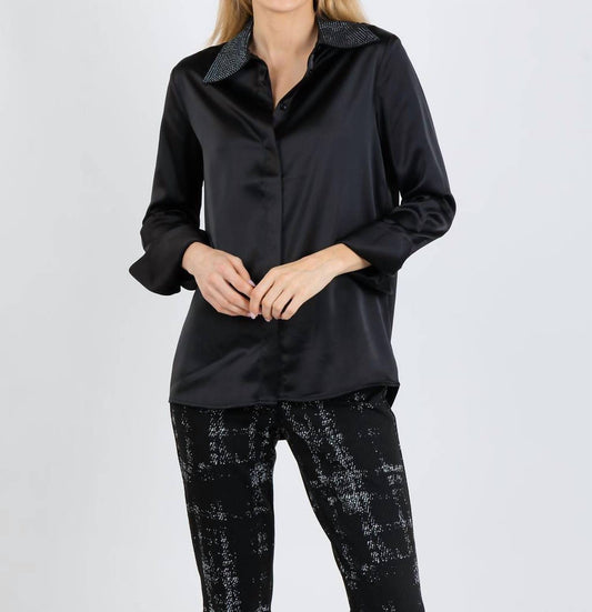 Joseph Ribkoff - Satin Blouse With Embellished Collar