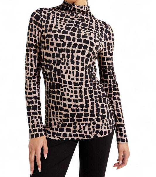 Joseph Ribkoff - MOCK NECK ANIMAL PRINT TOP