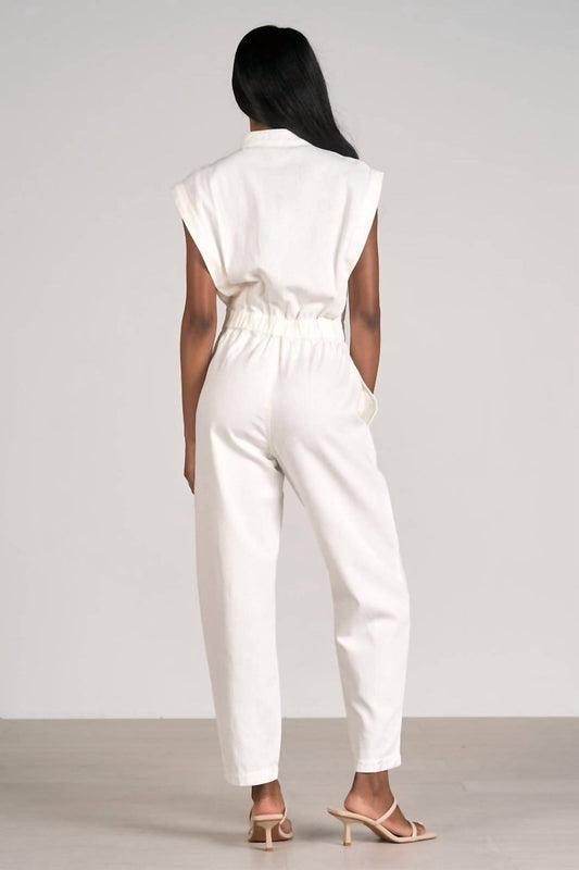 Elan - Women's Denim Sleeveless Jumpsuit