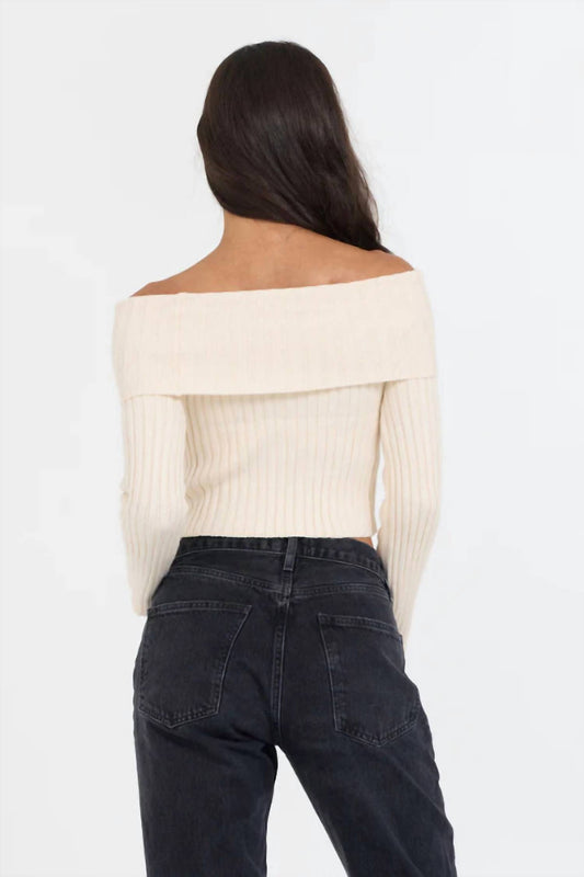 Vintage Havana - Distressed Off Shoulder Sweater