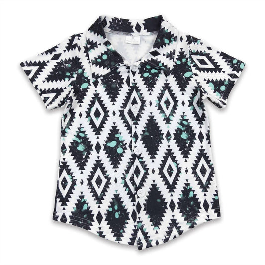 Aier Wholesale - Kids Aztec Western Button Up Top