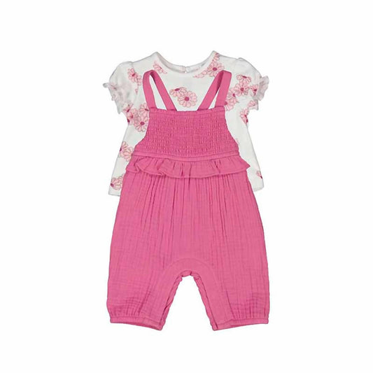 Mayoral - Baby Girl's Overall & Floral Shirt Set