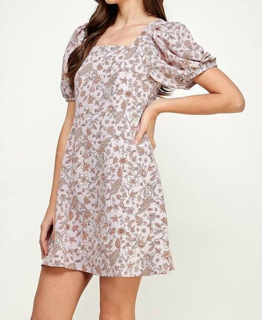 Square neck lilacs dress