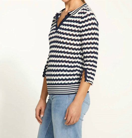 Fdj - 3/4 Sleeve Polo Sweater