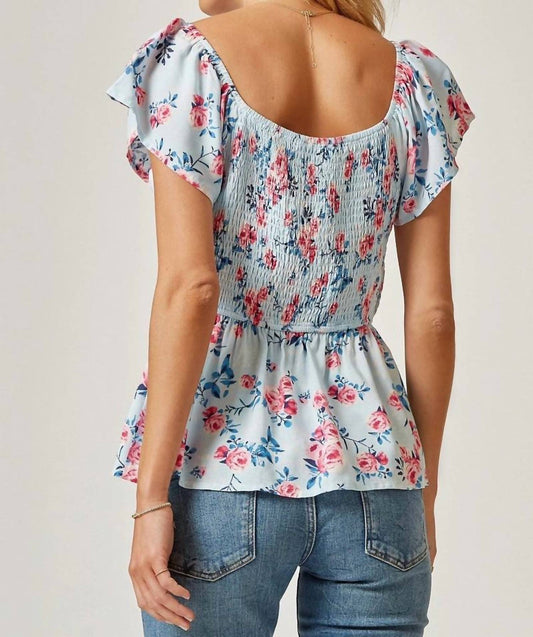 Andree By Unit - Ditsy Floral Smocked Top