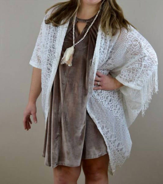 Honey Punch - Lace Fringe Shrug Cardigan