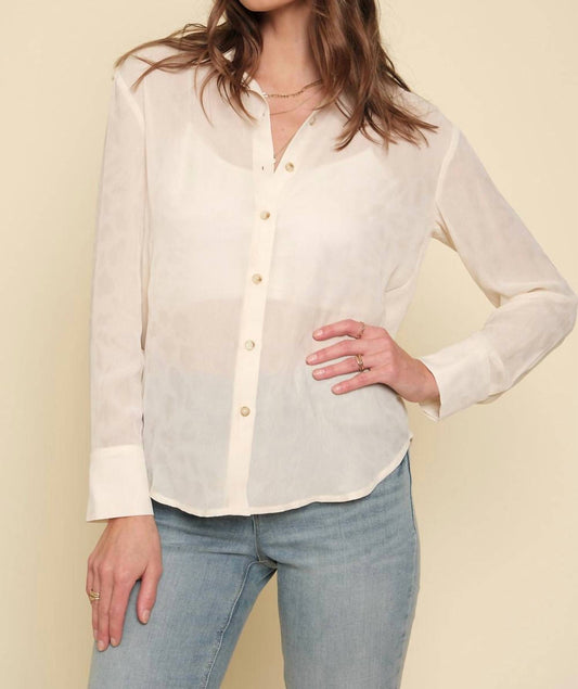 Mystree - Leopard Jaquard Button-down Shirt