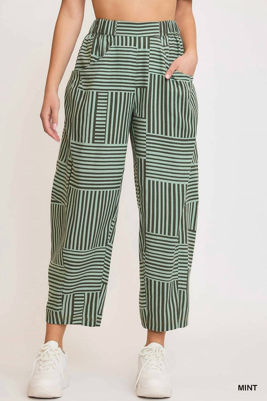 Umgee - Striped Baggy Fit Pants