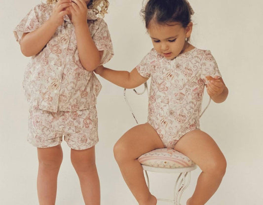 Montce - Girl's Floral Mini Button Down Shirt