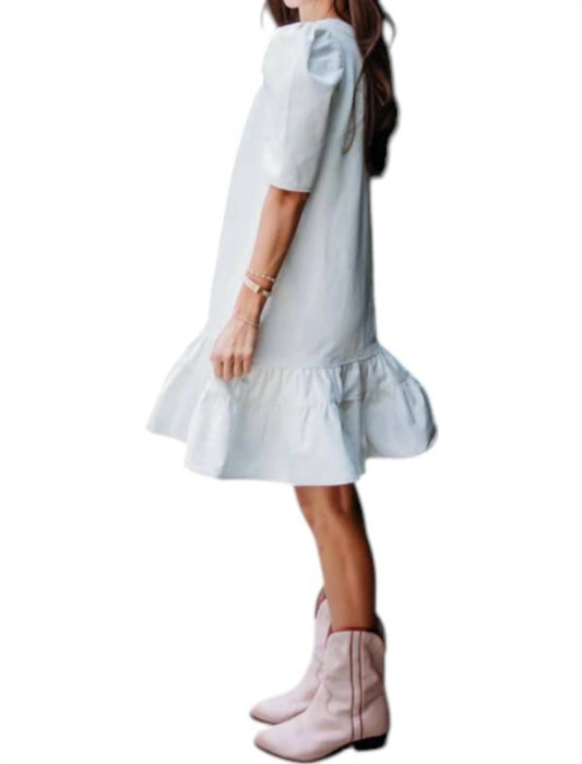 Karlie - V-neck Ruffle Bottom Dress