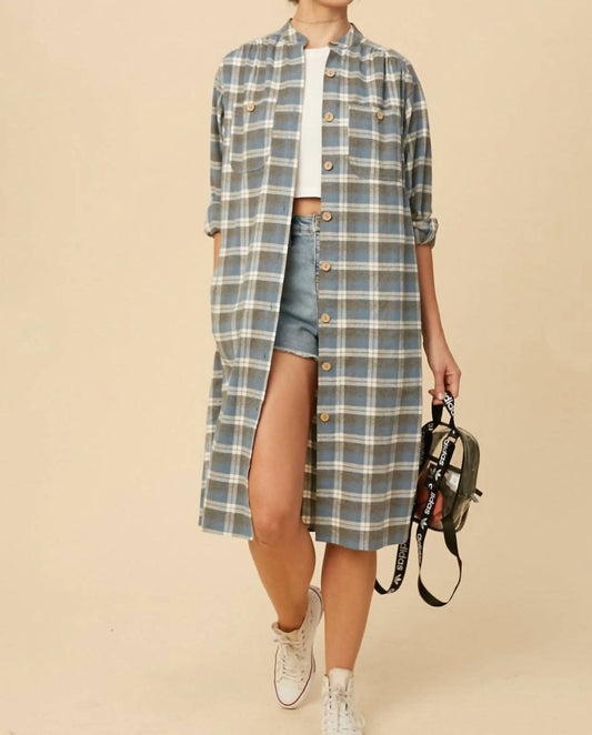 Listicle - Charlie Plaid Flannel Shirt Dress