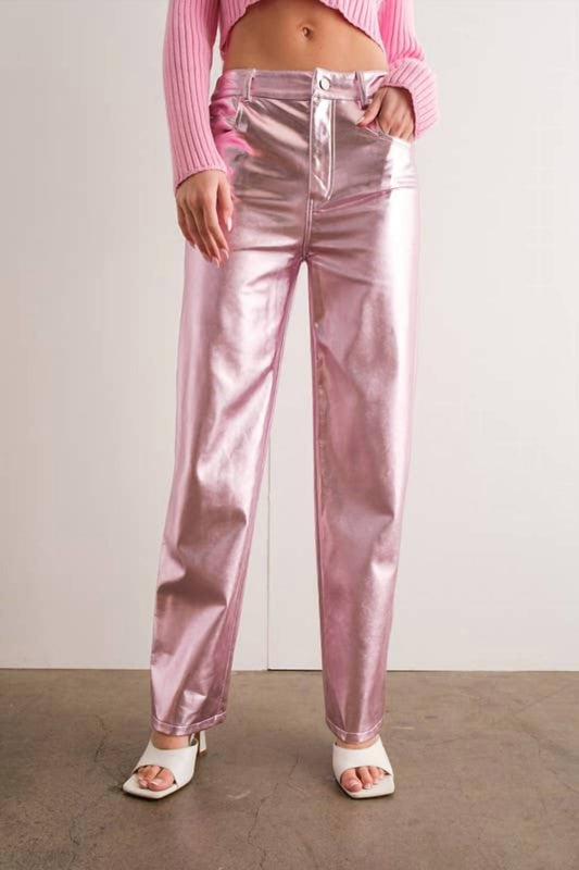 Papermoon - Aviana Metallic Wide Leg Pants