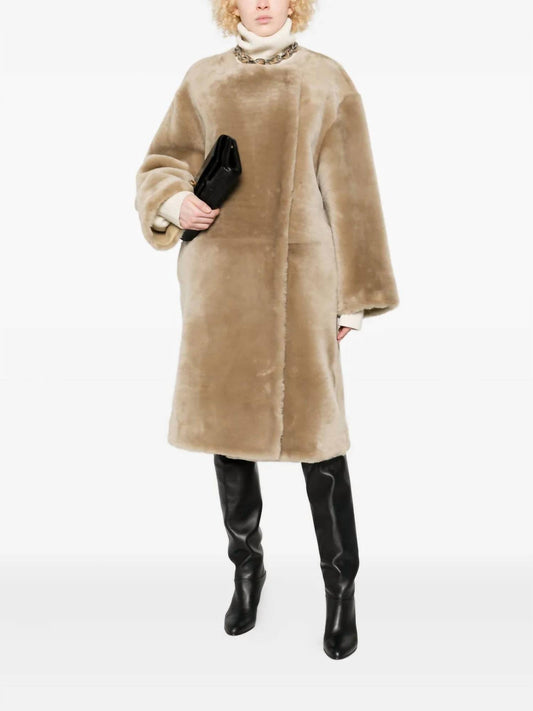 Toteme - Collarless Shearling Coat
