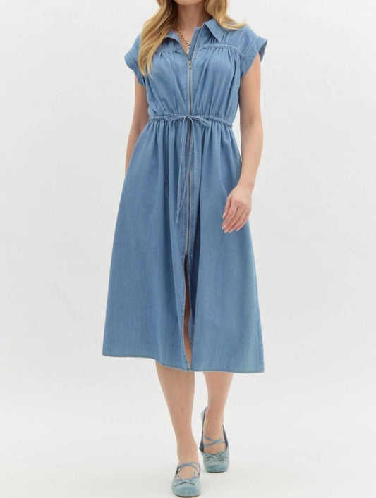 Entro - Denim Cap Sleeve Dress