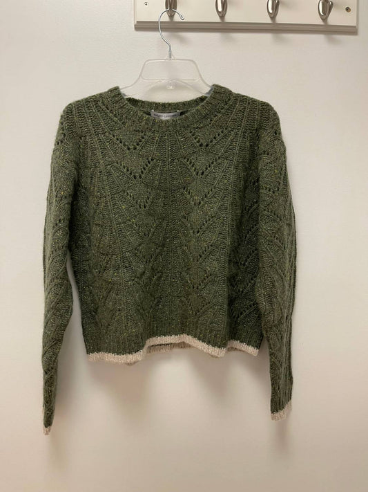 Autumn Cashmere - Women's Boxy Shell Stitch Tipped Crew Top