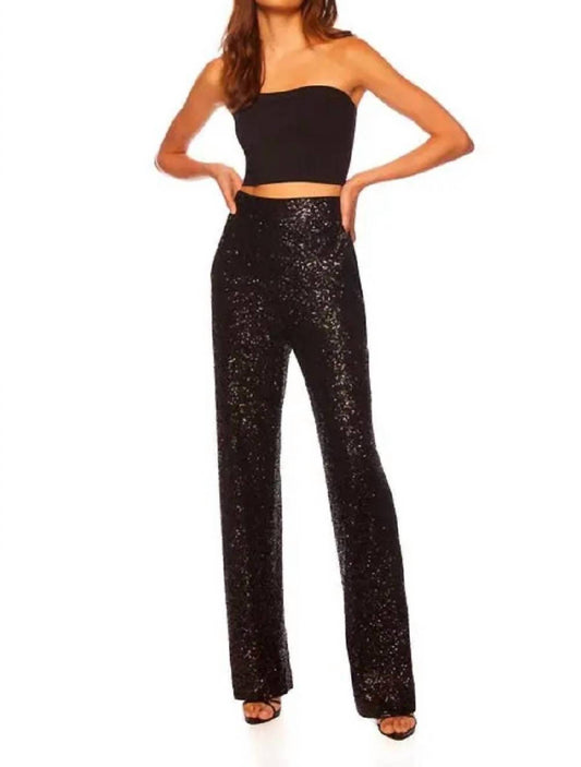 Susana Monaco - Sequin High Waist Wide Leg Pant - Plus