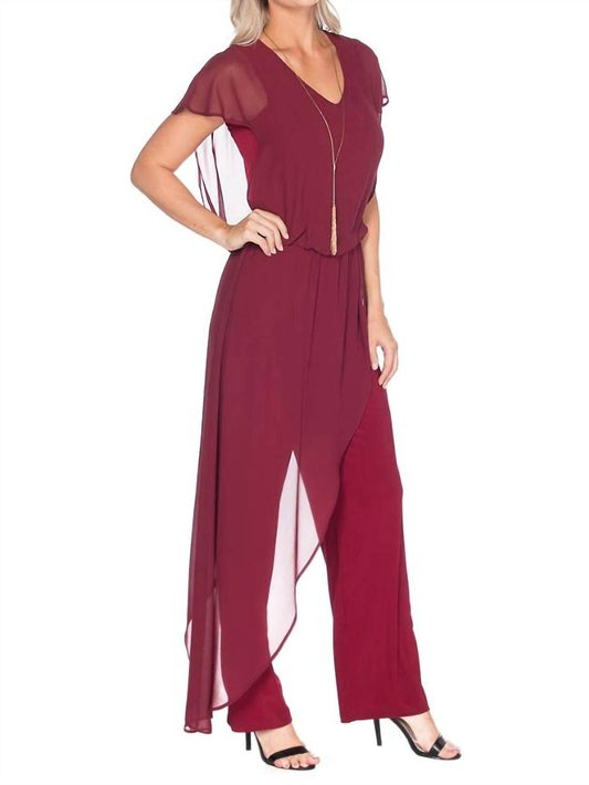 Jumpsuit with Chiffon Overlay