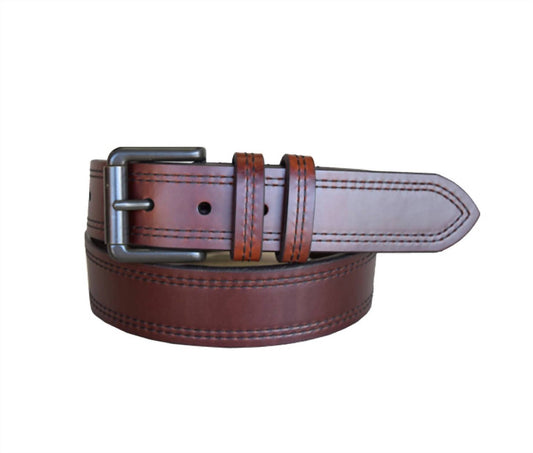 Lejon Leather Goods - Men's Double Haul Merlot Belt