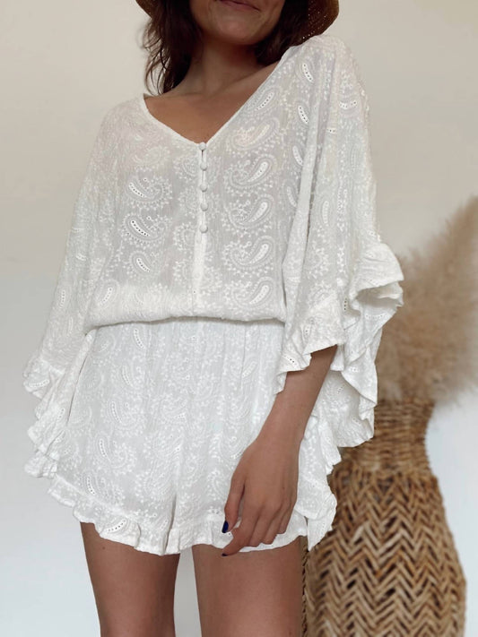 Storia - Essen Paisley Pattern Eyelet Romper
