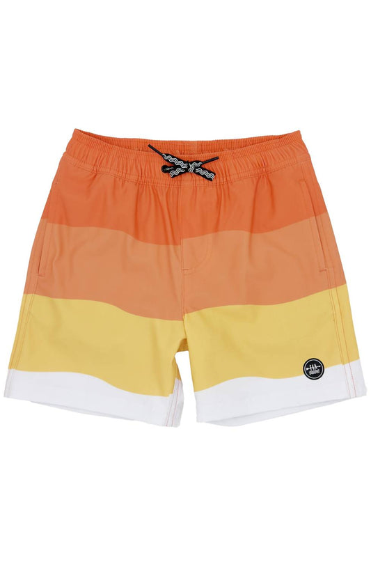 Feather 4 Arrow - Boy's Wave Stripe Volley Swim Trunk