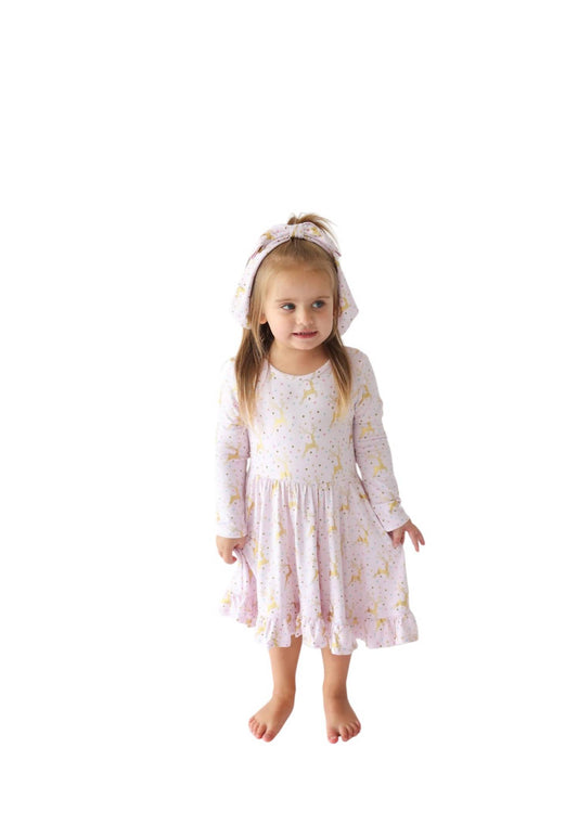 Posh Peanut - Ryleigh Long Sleeve Ruffled Twirl Dress