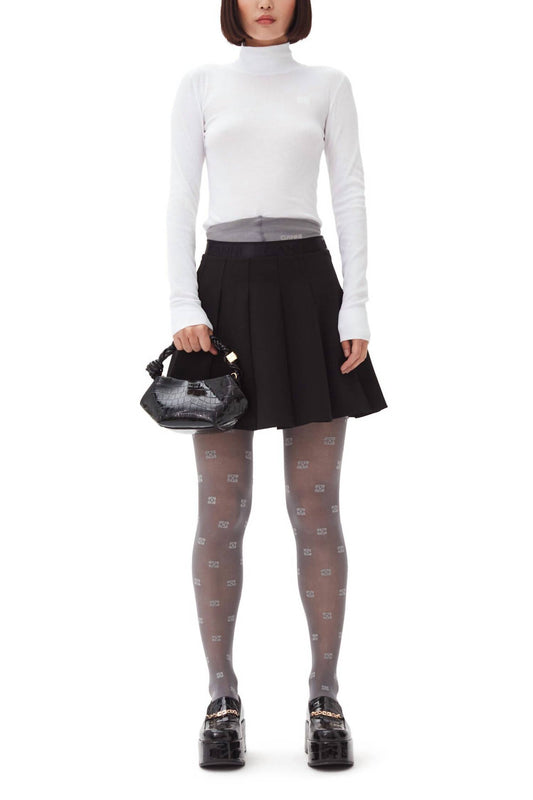 Ganni - Light Twill Pleated Mini Skirt