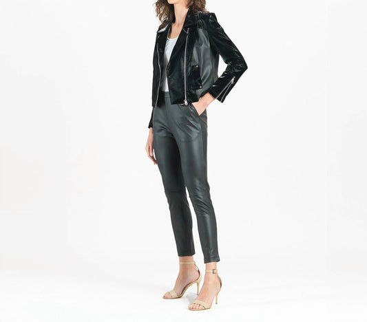Clara Sunwoo - Vinyl Liquid Leather Panel Zip Cuff Pocket Jacket
