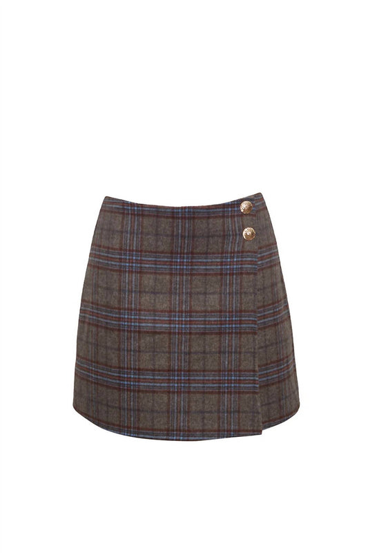 Cara Cara - Kitty Plaid Wrap Skirt