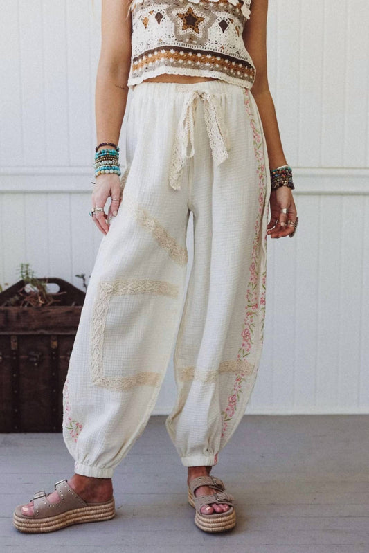 Pol - Double Gauze With Trim Point Pants