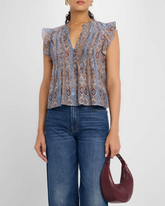 Paige - Idris Flutter-sleeve Top