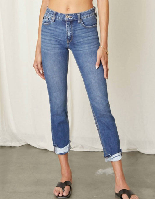 Kancan - Cane Mid Rise Slim Straight Leg Jeans