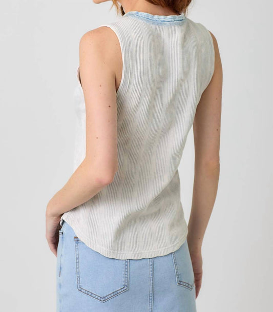 Mystree - Washed Thermal Sleeveless Henley Top