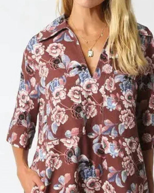 Entro - Angie Floral Twill Shift Dress