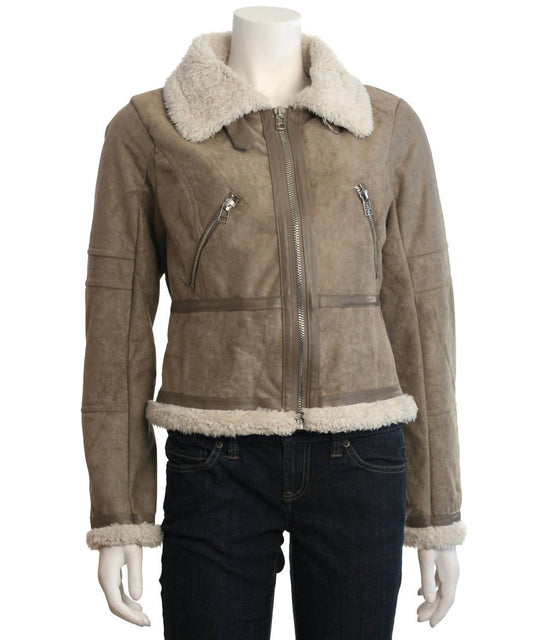 Hyfve - Women's Faux Suede Moto Jacket