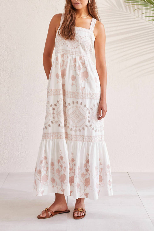 Tribal - Sleeveless Square Neck Maxi Dress