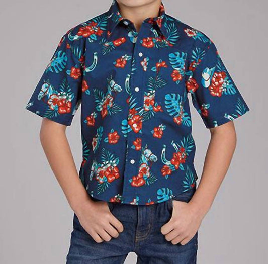Stetson - Boy's Roper Fitted Short Sleeve Snap Shirt