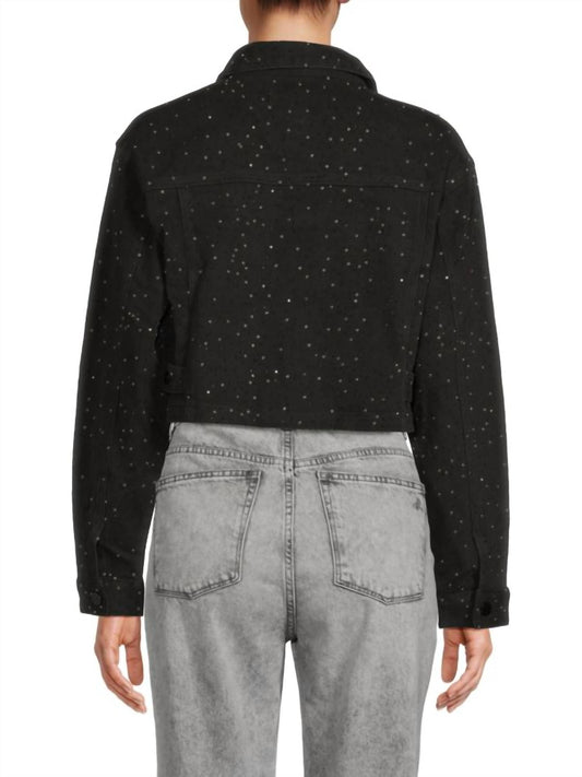 Vintage Havana - Rhinestone Crop Denim Jacket