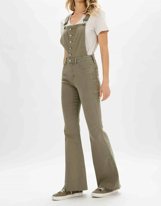 Judy Blue - High Waist Tummy Control w/ Release Hem Retro Flare Overall Jeans