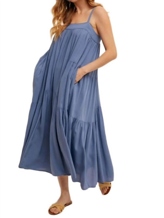 Knit & Lounge - Tiered Flowy Pocket Midi Dress