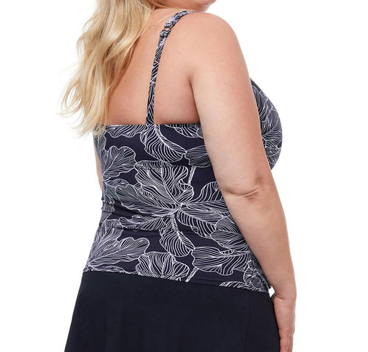 Profile By Gottex - Plus Size Shirred Underwire Tankini Top