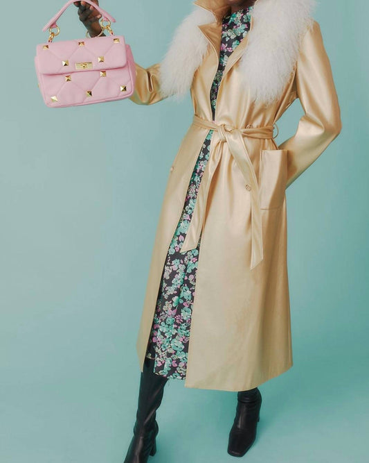 Jayley - Mongolian Fur Trench Coat